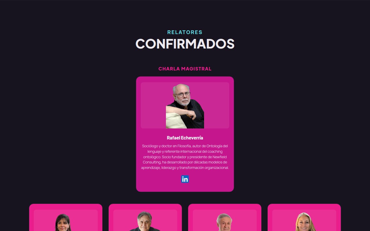 Sección de relatores confirmados del Congreso ACCOP, con la charla magistral destacada