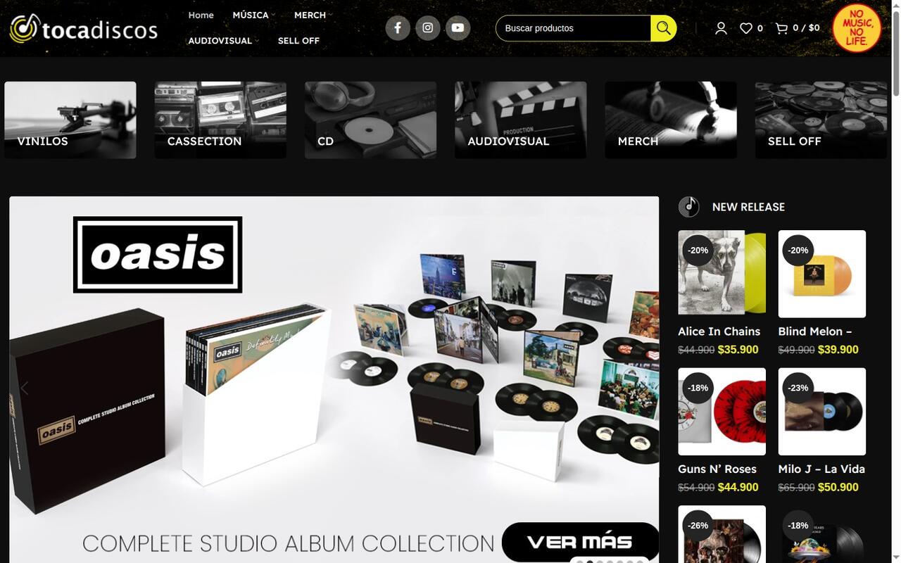 Portada de la tienda Tocadiscos.cl